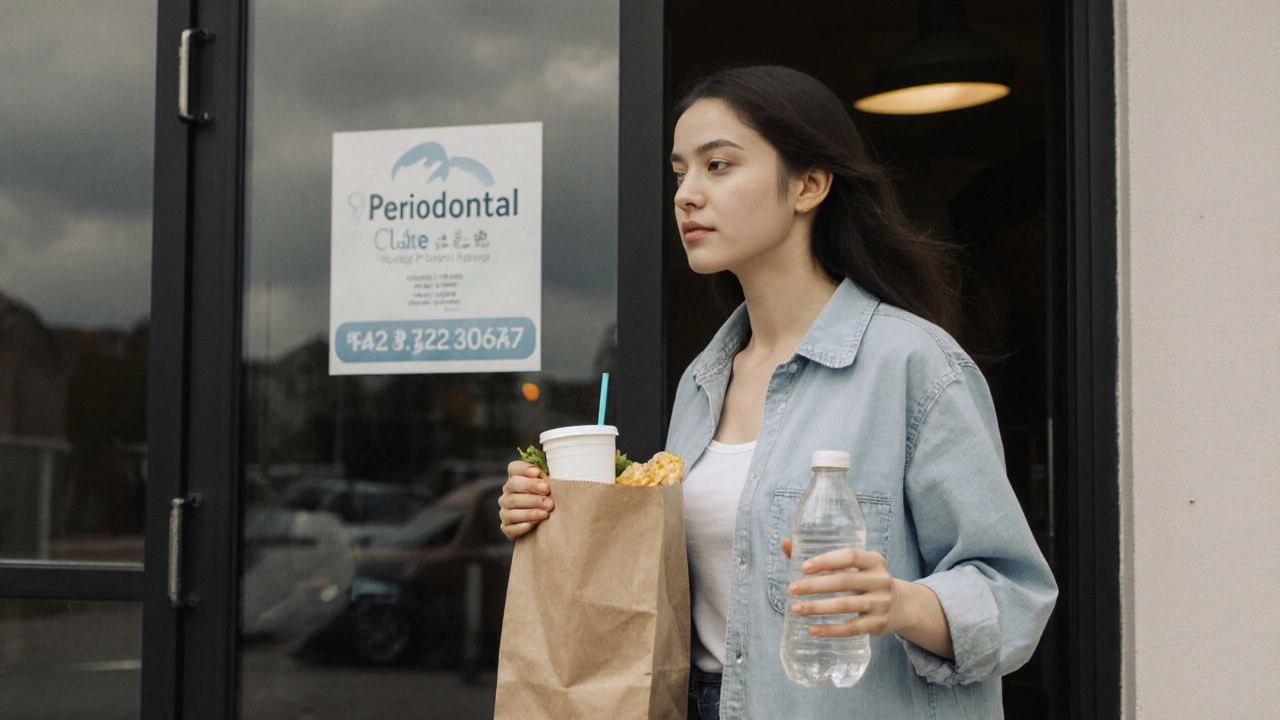 Pacient vychází z kliniky s měkkým jídlem a vodou.