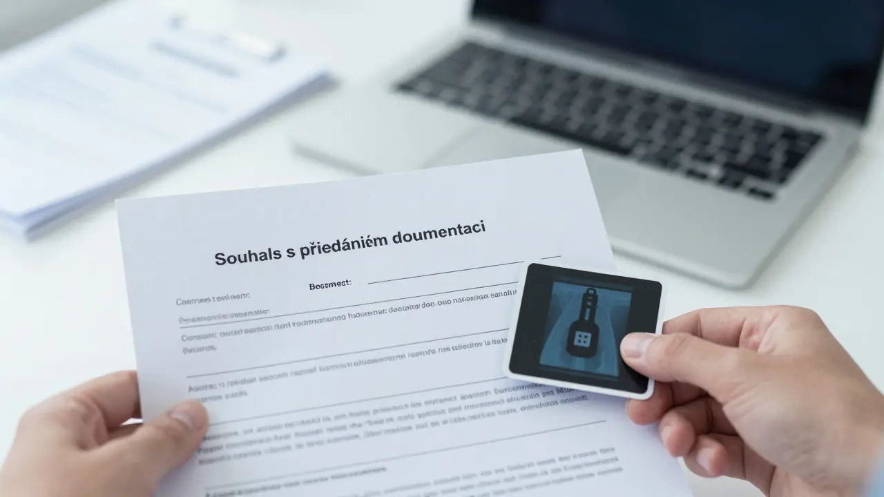 Podpis souhlasu k předání zdravotní dokumentace zubaři