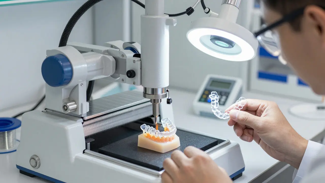 Precizní výroba rovnátek pomocí CNC strojů v laboratoři