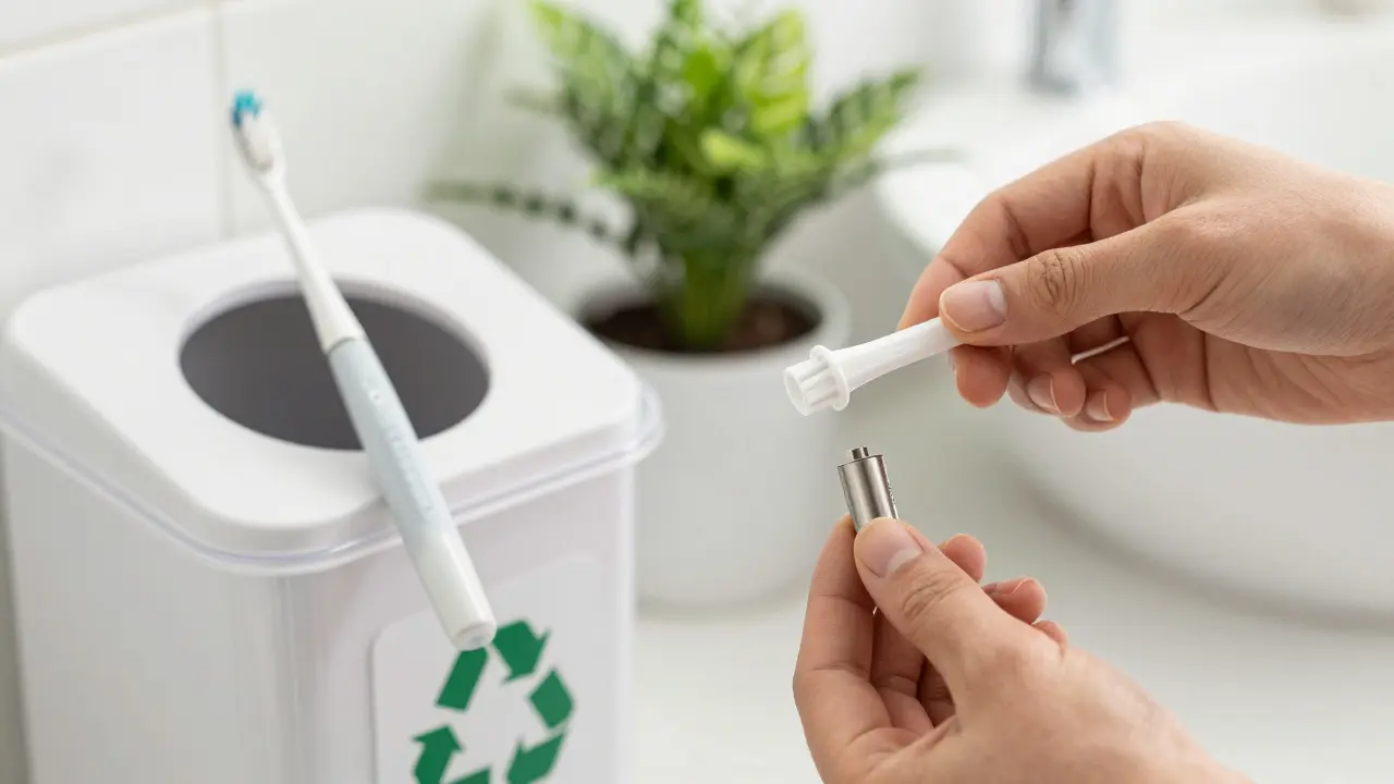 Ruční recyklace plastové hlavy a kovového jádra sonického kartáčku