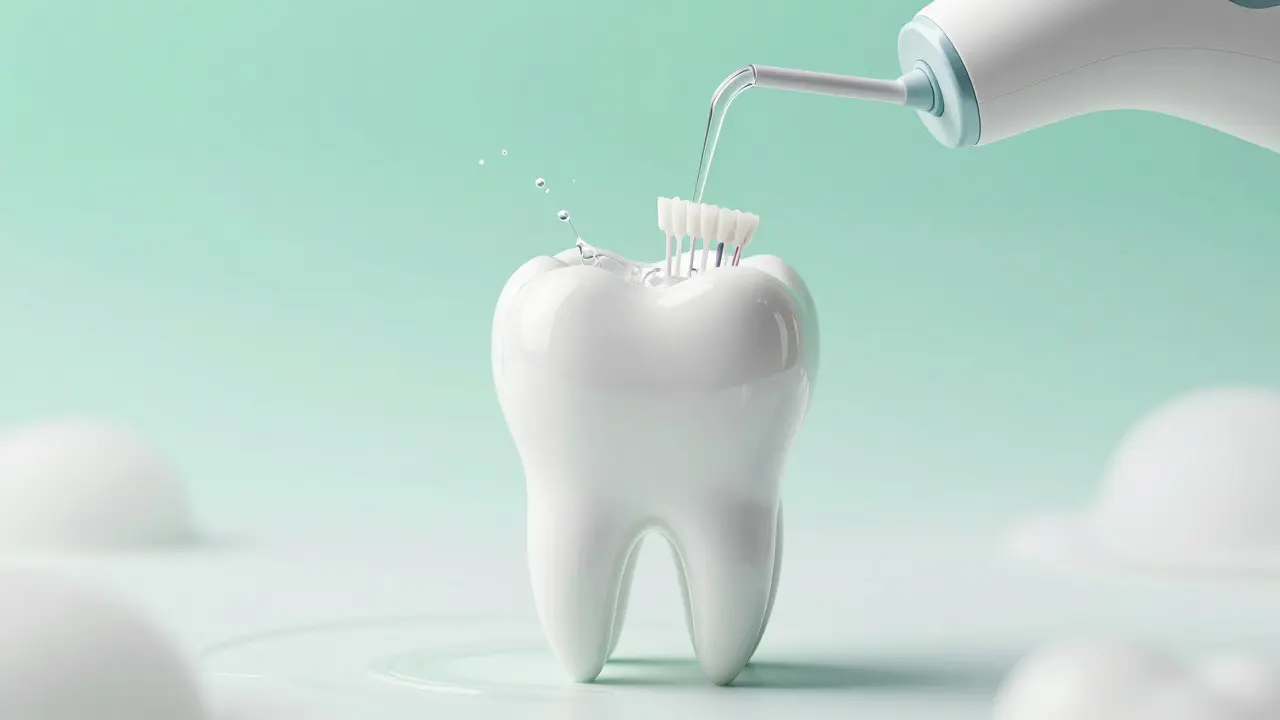 Prevence zubního kamene pomocí nitě a irrigátoru