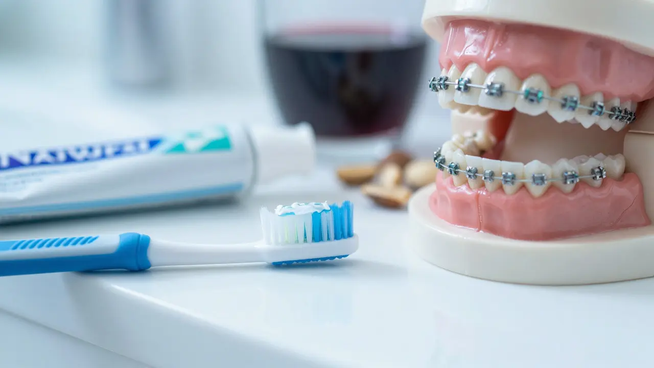 Hygienické potřeby pro péči o rovnátka a zakázané potraviny